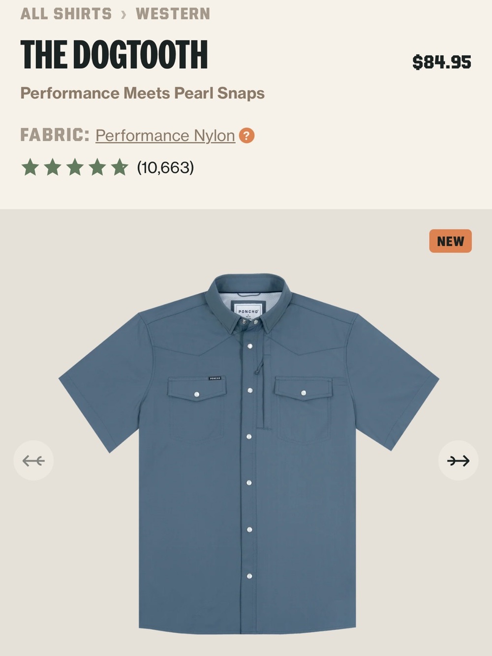 Poncho Dogtooth Short-Sleeve Button-Down Shirt - Blue XXL